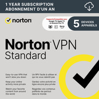 Norton Secure VPN - 5 Device - 1 Year [Download]-Valid email address must be provided at checkout