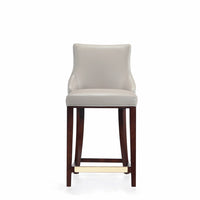 Manhattan Comfort - Shubert tabouret de comptoir moderne en similicuir rembourré 22,64" - gris clair-Tabouret de comptoir moderne avec dossier parfait pour une utilisation au comptoir et dans la cuisine