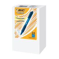 BIC Soft Feel Retractable Ballpoint Pen - 1.0mm - Blue - 24 Pack-One 24-count pack of BIC Soft Feel Blue Retractable Ballpoint Pens