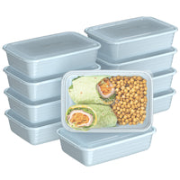Bentgo 1-Compartment Meal Prep Container - Sky Blue - 10 Pack-Portion-perfect meal trays: No need to measure your portions - volume is already embossed on the tray