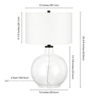 Hudson&Canal - Lampe de table Laelia 63 cm de haut avec abat-jour en tissu - Verre transparent/Bronze noirci/Blanc-Dimensions du produit : 15" L x 15" l x 24" H