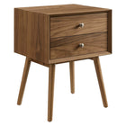 Modway Ember Wood Nightstand With USB Ports - Walnut-Modern Nightstand