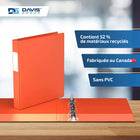 Davis Group Super économie, Reliure à anneaux en “D” inclinés 1 po, paquet de 6 – Orange-Polypropylène sans PVC
