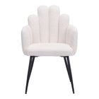 Zuo Noosa Dining Chair - Ivory - Set of 2-Shearling style fabric