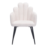 Zuo Noosa Dining Chair - Ivory - Set of 2-Shearling style fabric