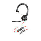 Poly Blackwire 3310 Monaural USB-C Headset with USB-C/A Adapter - Microsoft Teams Certified-Completely plug n play with USB devices, so users can take calls in the office or on the go