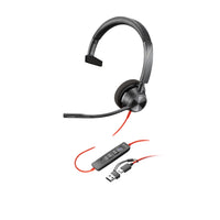 Poly Blackwire 3310 Monaural USB-C Headset with USB-C/A Adapter - Microsoft Teams Certified-Completely plug n play with USB devices, so users can take calls in the office or on the go