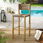 Modway Parkland Outdoor Patio Rattan and Aluminum Bar Stools - Natural - Set of 2-All-Weather Design