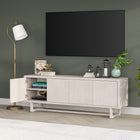 Hudson&Canal Cutler TV Stand for TV's up to 75" - Alder White-Product Dimensions: 15.5" L x 68" W x 24" H