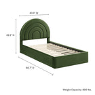 Modway Solana Arched Performance Velvet Twin Platform Bed - Moss Green-8