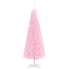 HOMCOM 5' Pencil Artificial Christmas Tree with Realistic Branches - Pink-Artificial Christmas tree has a slim pencil style 