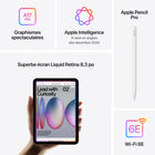 Apple – iPad mini, écran Liquid Retina 8,3 po, Wi-Fi, puce A17 Pro, 256 Go, iPadOS 18, gris cosmique-Connectivité: Profitez de la connectivité sans fil rapide du Wi-Fi 6E. Travaillez d’à peu près partout et transférez photos, documents et vidéos volumineuses en un flash. Et utilisez le connecteur USB-C pour des transferts câblés plus rapides