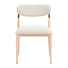 Zuo Equinox Armless Dining Chair - Oyster Grey/Natural - Set of 2-Faux wood steel leg
