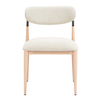 Zuo Equinox Armless Dining Chair - Oyster Grey/Natural - Set of 2-Faux wood steel leg