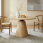 Modway Sabelle 47" Round Wood Dining Table - Natural-Modern Metal Neck