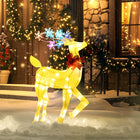 Outsunny - Décoration de Noël en forme de renne lumineux avec 61 lumières LED-Les lumières LED blanc chaud et clignotantes RVB rendent le cerf plus attrayant et séduisant  