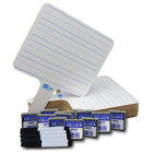 Flipside Products Two-Sided Rectangular Dry Erase Writing Paddles, Pens, and Erasers, Class Pack of 12-Ideal for quick response lessons and games