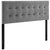 Modway Emily Biscuit Tufted Performance Velvet King Headboard - Grey-Luxurious Modern King Headboard