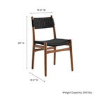 Modway Wynn Rope and Wood Dining Side Chairs - Walnut/Black - 2 Pack-Solid Beech Wood Frame