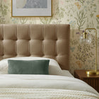 Modway Lily Stain-Resistant Performance Velvet Twin Size Headboard - Taupe-Dense Foam Padding