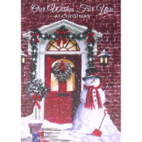 Mill Brook Studio - Cartes de souhaits Noël / Enveloppes - 5-3/8 po x 7-3/4 po - Nos Voeux: Maison en brique rouge - Paquet de 18-Cartes de souhaits qualité boutique