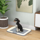 PawHut 25" L Dog Pee Pad Holder - Grey-Anti-slip foot mat under the tray for stability 
