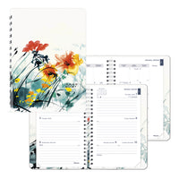 Blueline 2027 Essential Weekly/Monthly Planner with Twin-Wire Binding - 8" x 5" - Dramatic Floral - Bilingual-12-Month: January 2027 to December 2027