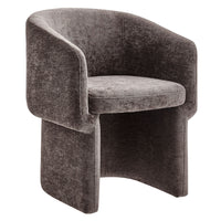 Modway Verity Barrel Back Chenille Dining Armchair - Chocolate Brown-Barrel Back Dining Chair