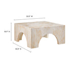 Modway Valen Indoor/Outdoor Patio Arched Concrete Coffee Table - Honey Onyx-Solid Concrete