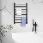 HOMCOM 8-Bar Electric Towel Warmer with Built-in Timer Led Indicators - Black-Adjust the temperature from 30°C to 60°C quickly to keep your clothes and towels warm 
