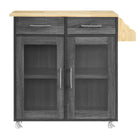 Modway Cuisine Kitchen Cart - Charcoal Natural-Assembly Required