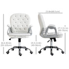 Vinsetto - Chaise d’ordinateur pivotante à 360-degrés - blanc-Siège pivotant à 360 degrés pour une mobilité aisée et une exécution optimale des tâches