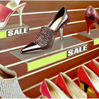 Azar Displays Acrylic Shoe Shelf for Slatwall with Sign Slot - 10" W x 1.25" H x 4" D - Clear - 10 Pack-5