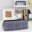 Fashion Stationery Check Pencil Case - Blue/Navy-Body Material: Polyester
