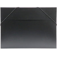 JAM Paper Plastic Portfolio with Elastic Closure Large - 11 x 15 x 1/2 - Black-Black Plastic Portfolio with Elastic Closure