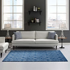 Modway Frame Transitional Moroccan Trellis Area Rug - 5 ft W x 8 ft L - Moroccan Blue/Light Blue-Protect Floors From Traffic/Furniture