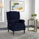 HOMCOM Massage Recliner with Footrest - Blue-Upright or 150° lying with footrest lifted by manually pushing the back with body weight