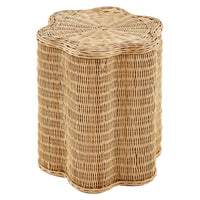 Modway Erika Scalloped Natural Rattan Side Table - Natural-Outdoor Patio Side/End Table