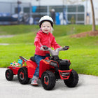 Aosom 6V Kids Electric Ride-On ATV with Trailer - Red-Forward, backward, and foot pedal to provide a realistic riding experience 