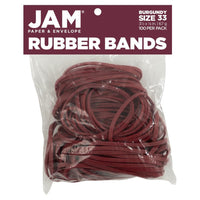 JAM Paper Colourful Rubber Bands - Size 33 - Burgundy - 100 Pack-Colour: Burgundy Maroon | Colourful Elastic Rubberbands