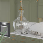 Hudson&Canal Verona 11" Wide Pendant with Glass Shade - Brass/Seeded-Handcrafted brass finish is applied to the globe metal base