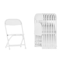 Flash Furniture Kids Plastic Folding Chair, White, 10 Pack-White Plastic