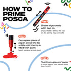 Uni POSCA Water-Based Paint Markers with Reversible Brush Tip - 1.0mm/4.0mm - Assorted - 8 Pack-Brush tip offers precision detailing while also making colouring larger areas quicker than a bullet tip