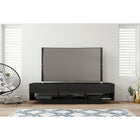 Nexera Rustik 72" TV Stand With 3-Drawers - Black-3 open storage spaces for electronic components