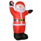 HOMCOM 8' Lit Inflatable Santa Christmas Yard Decoration-Santa Claus with candy cane inflatable brings a cohesive Christmas display together 