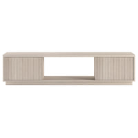 Hudson&Canal Dorian TV Stand for TV's up to 78" - Alder White-A modern contemporary design accommodates TVs up to 78" for your entertaining space