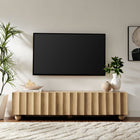 Modway Sorren Scalloped 71" Wood TV Stand - Natural-4 Finger Pull Doors