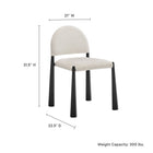 Modway Hayley Upholstered Fabric Dining Side Chair - Black/Cream-Padded Seat