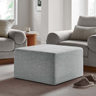 Modway - Callum Gros tissu carré tissé en bruyère de 28" Rembourré Ottoman - Tissage à bruyère gris clair-Pieds en plastique