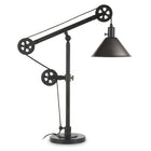 Hudson&Canal - Lampe de table Descartes 74 cm de haut avec système à poulie et abat-jour en métal - Bronze noirci/Bronze noirci-Design moderne du milieu du siècle pour votre salon, votre espace de travail ou votre table de chevet
